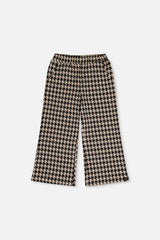 Flare Pants Black And Beige Houndstooth-0