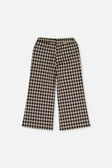 Deux par Deux black and beige houndstooth flare pants, back view