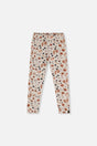 Organic Cotton Leggings Beige With Squirrel Print-0
