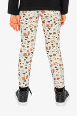 Organic Cotton Leggings Beige With Squirrel Print-3