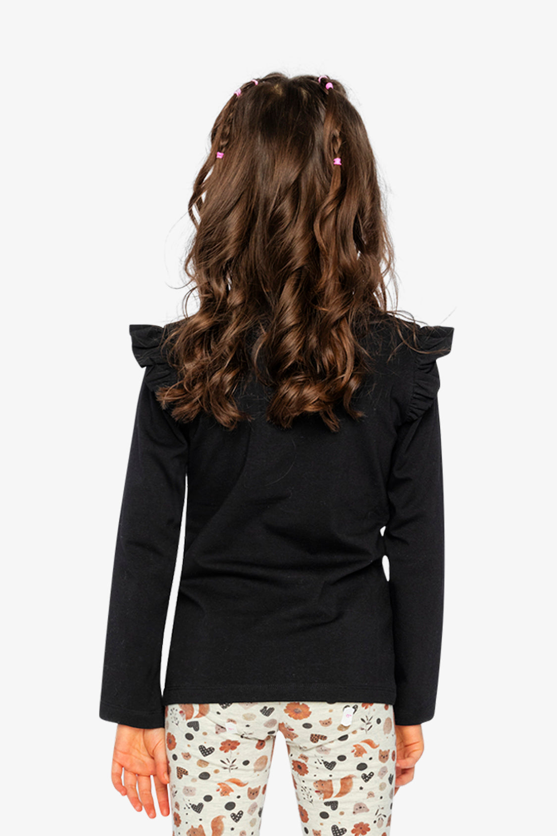 Long Sleeve Organic Cotton Squirrel T-Shirt Black And Brown-3