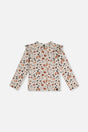 Long Sleeve Organic Cotton T-Shirt Beige With Squirrel Print-0