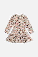 Organic Cotton Dress Beige With Squirrel Print-0