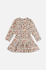 Organic Cotton Dress Beige With Squirrel Print-4