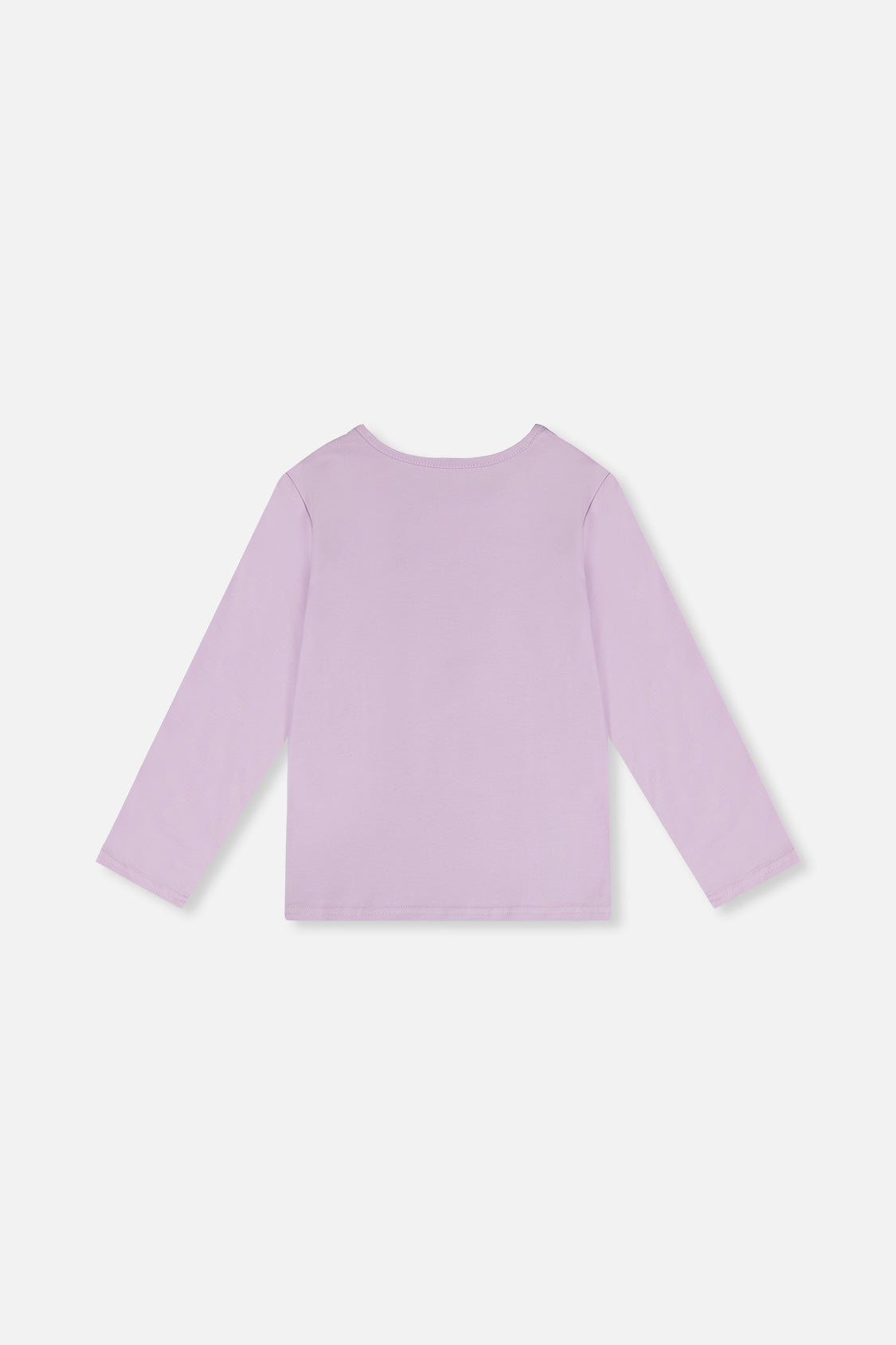 Deux par Deux lavender long sleeve organic cotton tee for girls, back view