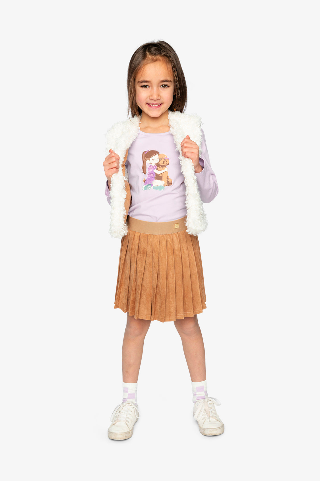 Pleated Skirt Brown-4
