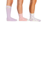 Socks (3 Pairs) Lavender, Pink, And White-1
