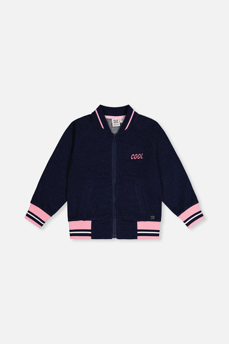 French Terry Jacket Navy Blue Denim-0