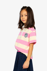 Polo Top Pink And Beige Stripes-4