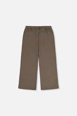 Deux par Deux girls' sage green flare pants, back view