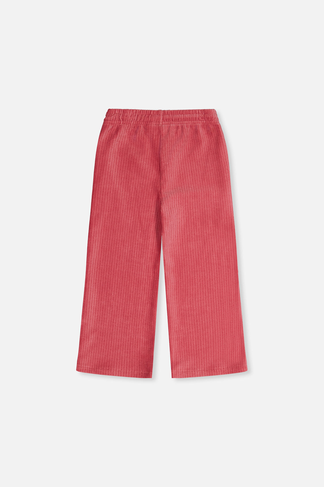Deux par Deux girls' raspberry pink velour flare pants, back view
