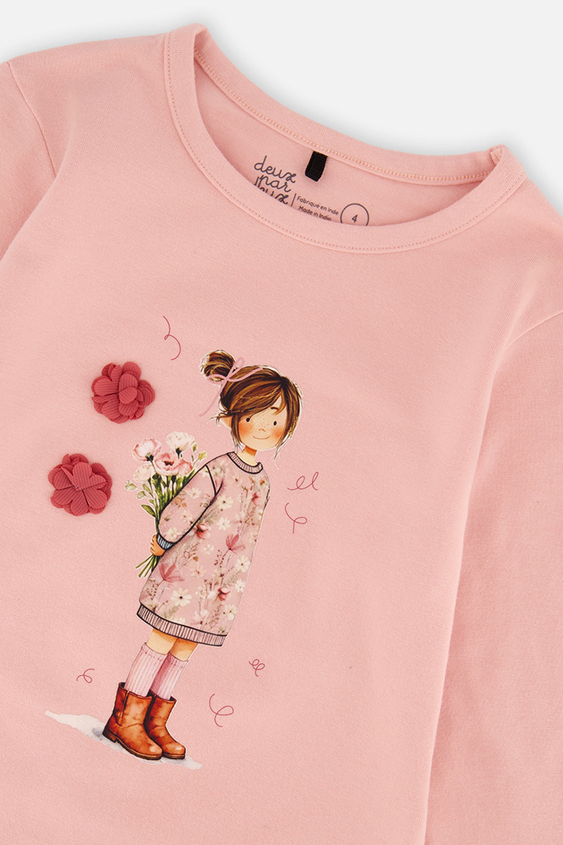 Deux par Deux Organic Cotton Jersey T-Shirt Pale Dusty Pink