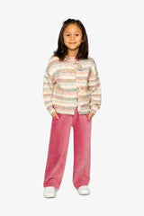 Knitted Cardigan Mauve And Blue Knitwear-4