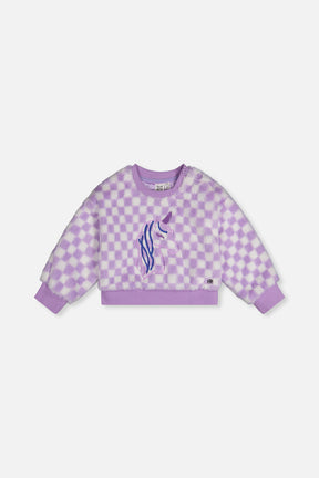 Faux Fur Top Lilac And White Tiles-0