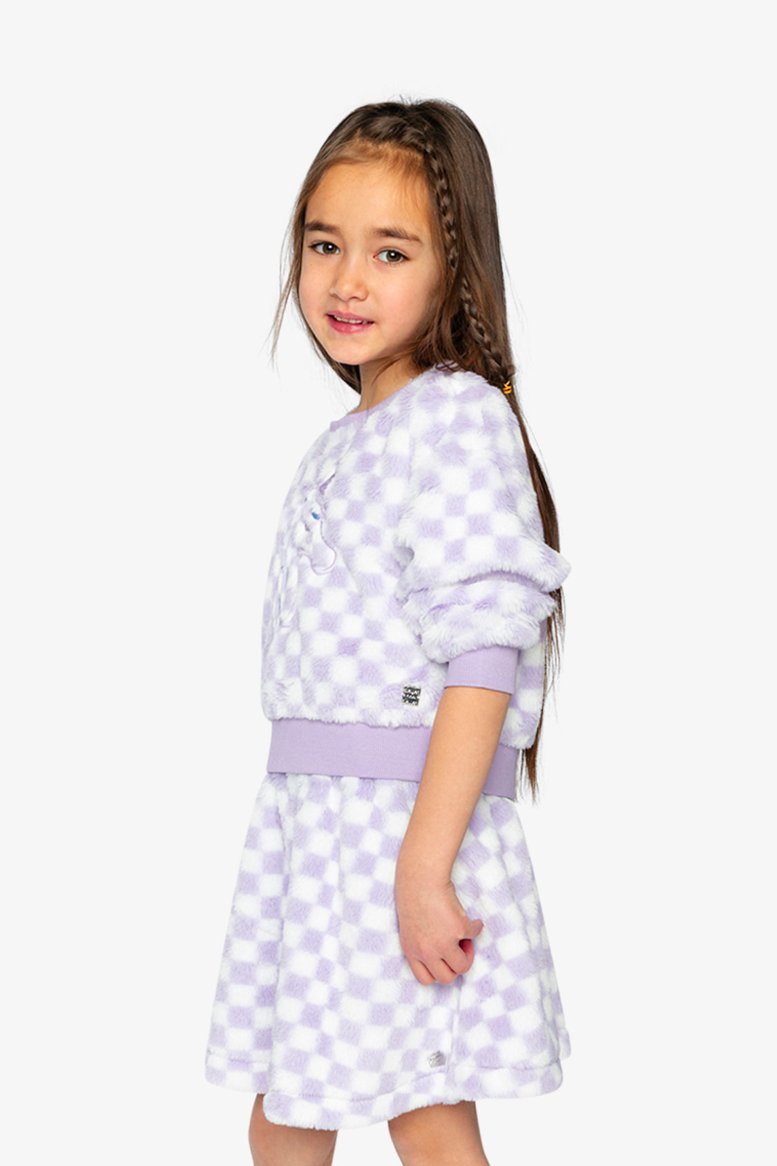 Faux Fur Top Lilac And White Tiles-3