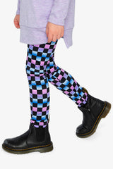 Leggings Black Checkered Print-3