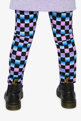 Leggings Black Checkered Print-4