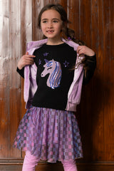 Organic Cotton Jersey T-Shirt Black And Mauve-2