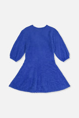 Hairy Knitted Dress Royal Blue-4