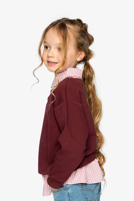 Fake Two Layer Sweater Reddish-Brown-2