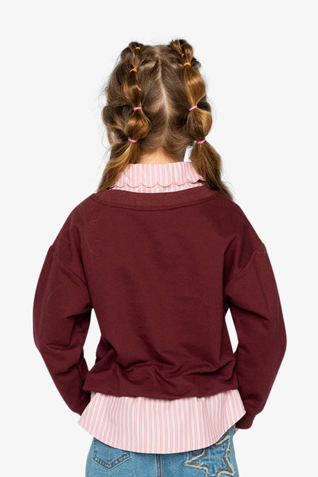 Fake Two Layer Sweater Reddish-Brown-3