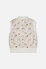 Deux par Deux multicolored star faux fur vest, back view