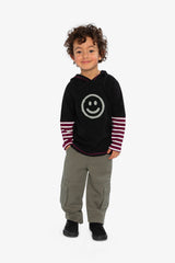 Fake Double Sleeve Hooded Shirt Royal Blue And Red-1