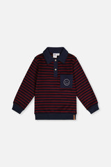 Brushed Jersey Top Red And Blue Stripes-0