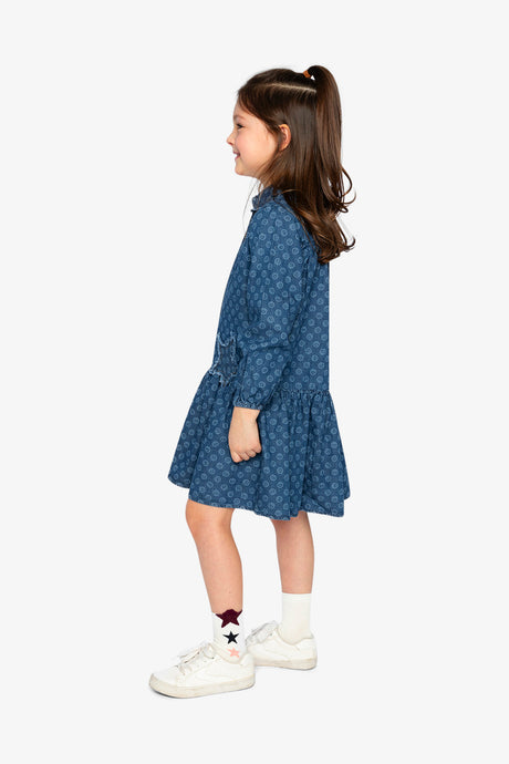 Shirt Dress Blue Smiley Print-2