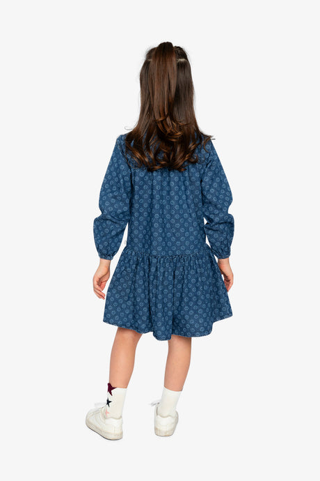 Shirt Dress Blue Smiley Print-3