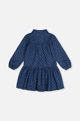 Shirt Dress Blue Smiley Print-4
