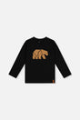 Organic Cotton Jersey T-Shirt Black And Beige-0