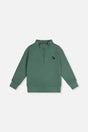 Half Zip Mock Neck Sweater Dark Green-0