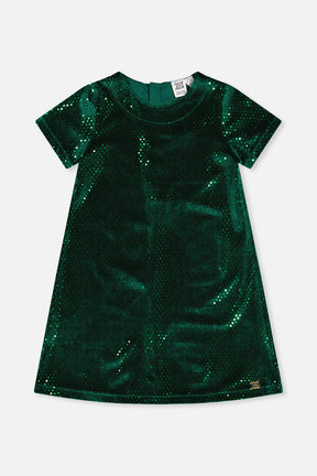 Short Sleeve A Line Dress Green Forest-0