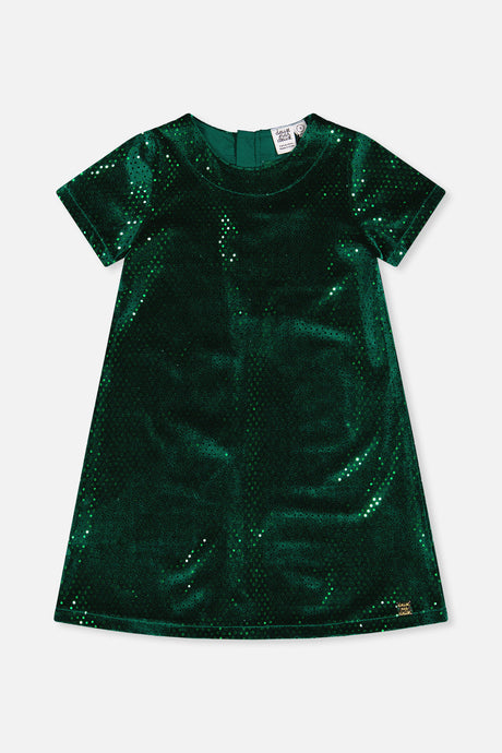 Short Sleeve A Line Dress Green Forest-0