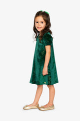 Short Sleeve A Line Dress Green Forest-2