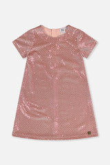 Short Sleeve A Line Dress Pink-0