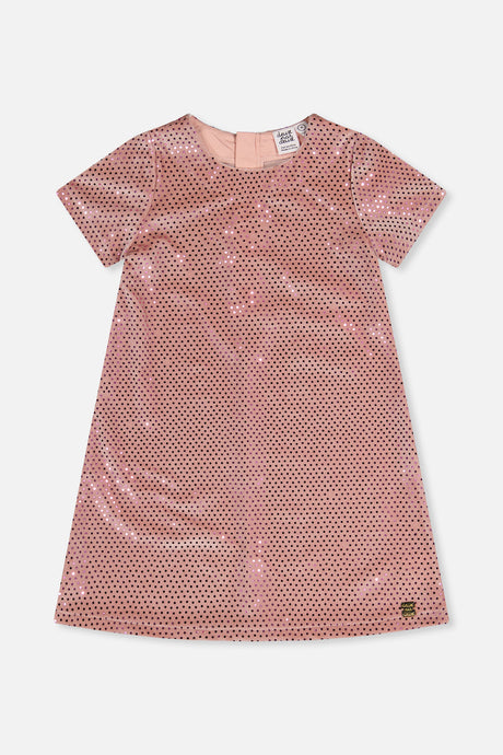 Short Sleeve A Line Dress Pink-0
