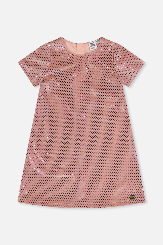 Short Sleeve A Line Dress Pink-0