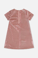 Short Sleeve A Line Dress Pink-4