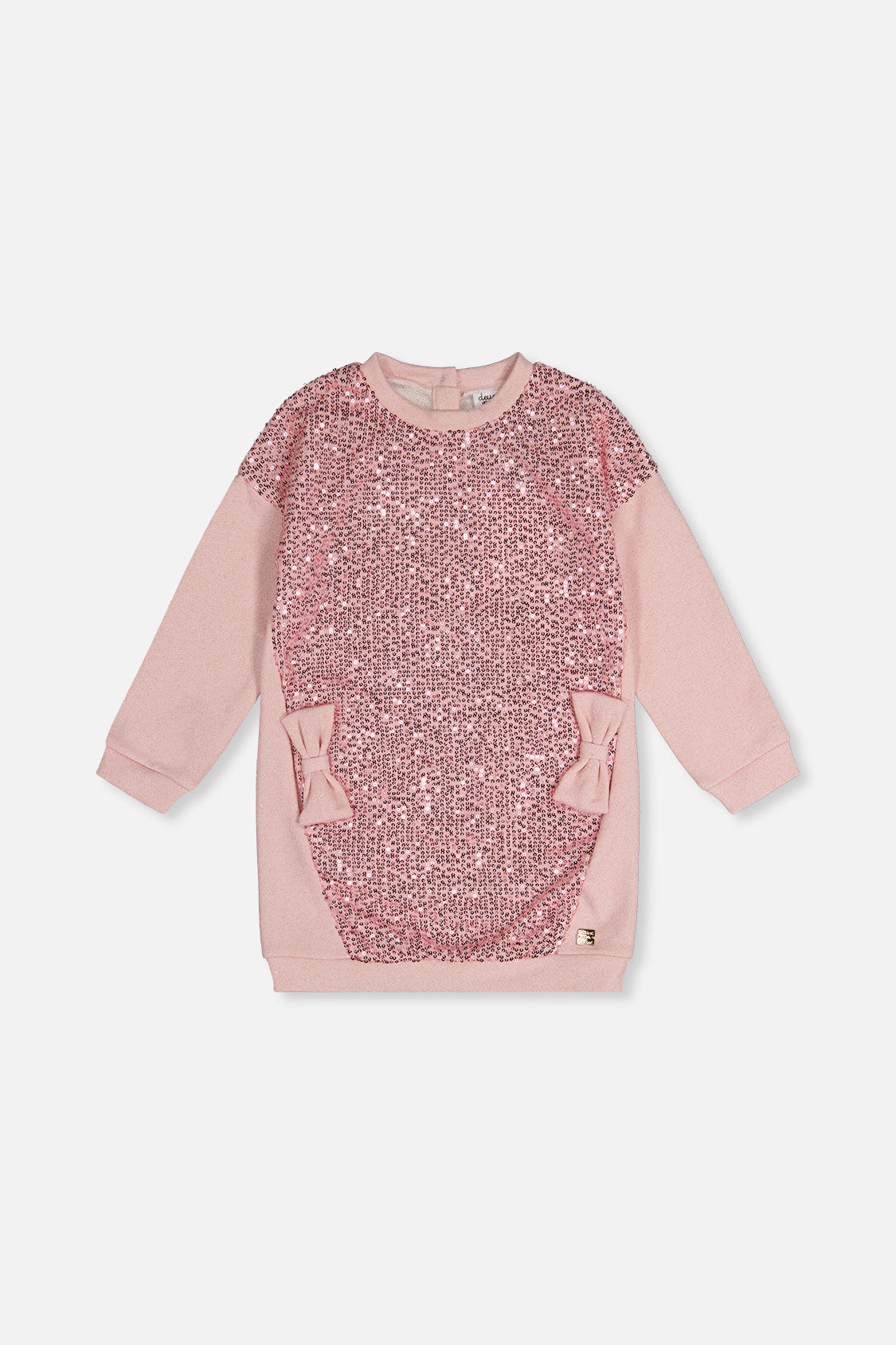 Sweatshirt Dress With Sequins Dusty Pink-0