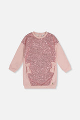 Sweatshirt Dress With Sequins Dusty Pink-0