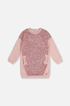 Sweatshirt Dress With Sequins Dusty Pink-0