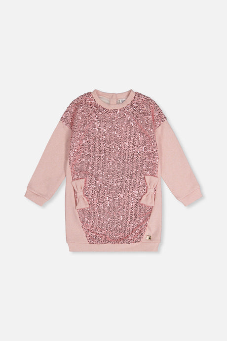 Sweatshirt Dress With Sequins Dusty Pink-0