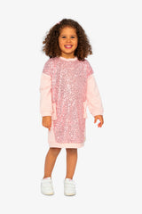 Sweatshirt Dress With Sequins Dusty Pink-1