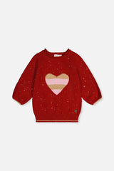 3/4 Sleeve Knitted Sweater Red-0