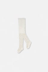 Baby Knit Heart Tights Off-White-0