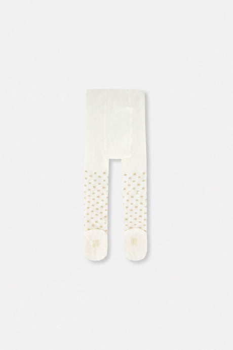 Baby Knit Heart Tights Off-White-1