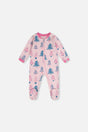 Baby Organic Cotton One Piece Pajama Pink Tree Print-0