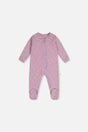 Baby Organic Cotton One Piece Pajama Purple Floral Print-0